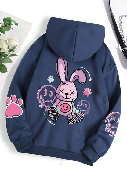 Hip Hop Street Casual Printed Female Hoodie Oversize Loose Sweatshirts Autumn Warm Fleece Clothing Top - The Clothing Company Sydney