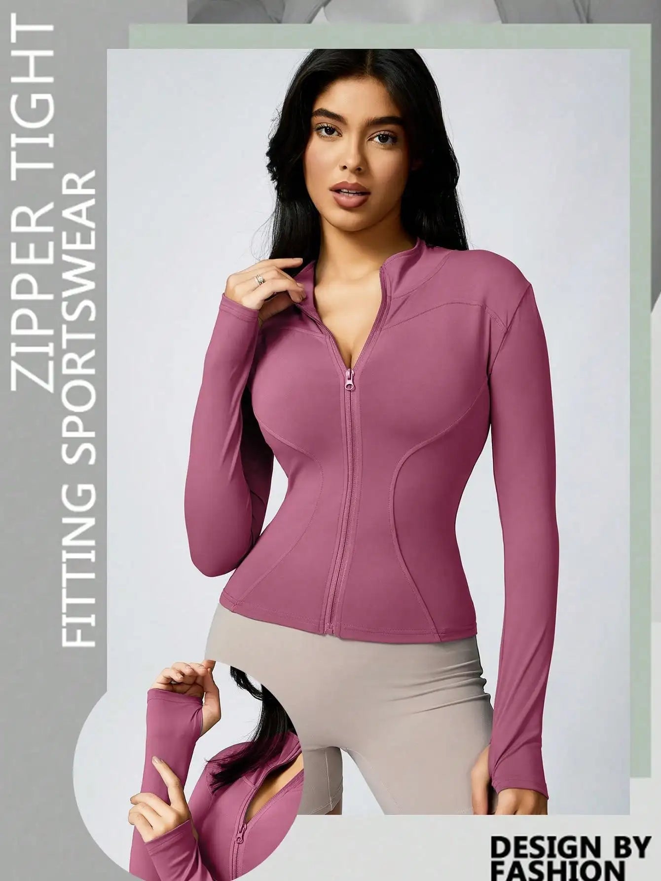 Women's Zipper Turtleneck Sports Long-Sleeve Sports Top, Gym Wear Ladies' Sportswear for Indoor Outdoor Jacket The Clothing Company Sydney