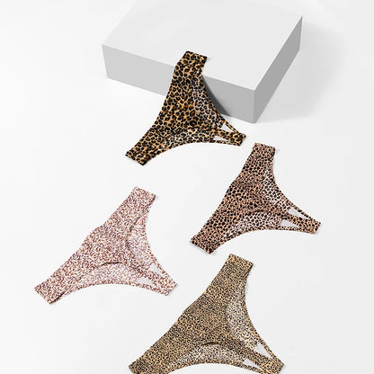 3 Pack Women's Panties Leopard Print Thongs Seamless Underwear Lingerie G-Strings T-Back - The Clothing Company Sydney
