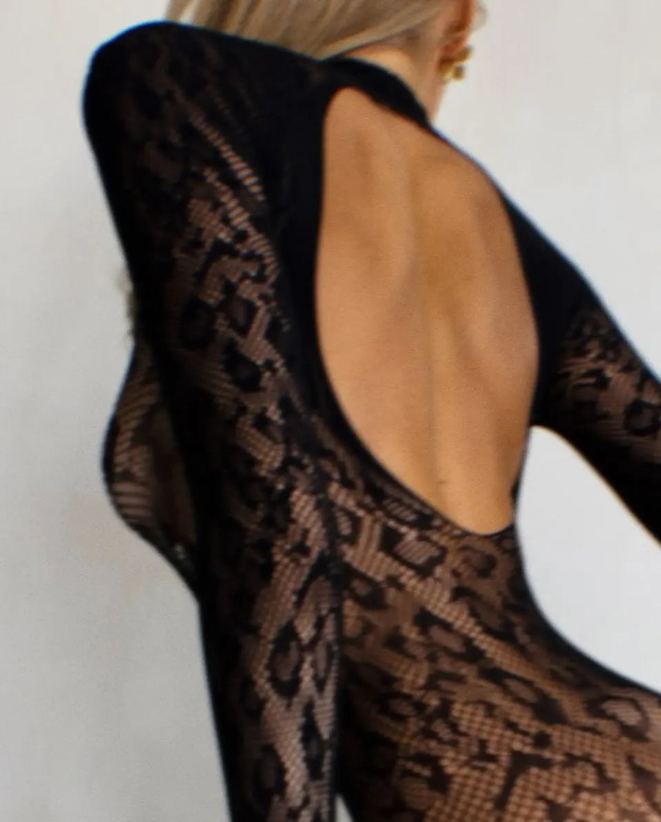 Backless Sheer Long Sleeve Jumpsuit Party Adult Doll One-Piece Cosplay Outfit Lingerie Set The Clothing Company Sydney