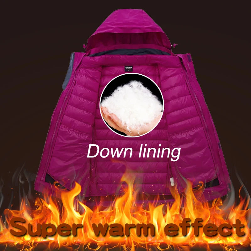 Ski Suit Snowboard Suits Women Windproof Waterproof Warm Thicken Snow Pants And Down Jacket Ski Clothes Set - The Clothing Company Sydney