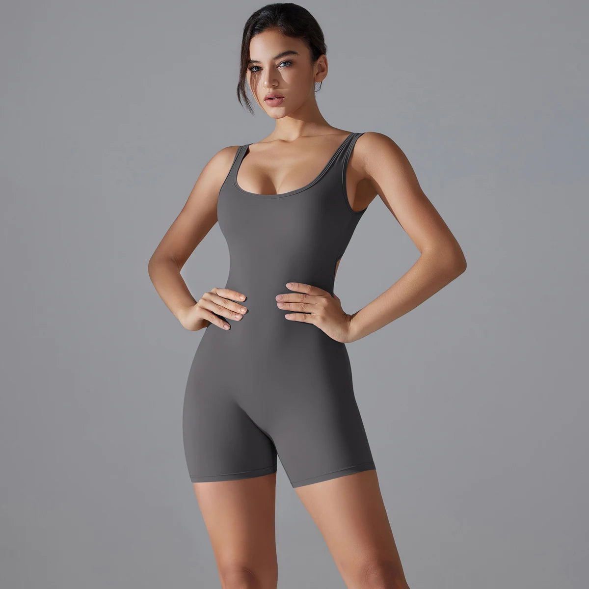 One Piece V Back Sports Jumpsuit Gym Romper Sleeveless Sportswear Bodysuit Women's Casual One-Piece Suit Yoga Clothing Set The Clothing Company Sydney