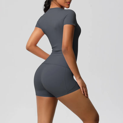 Workout Sportswear 2 Piece Piece Female Yoga Shirt Push Up Workout Clothes Outdoors Sport  High Waist  Fitness Sport Shorts - The Clothing Company Sydney