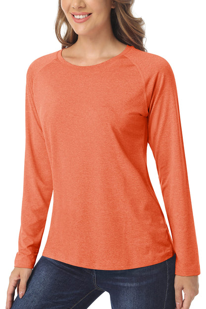 Sun Protection UPF 50+ Long Sleeve Shirts Womens Athletic Running T-shirts Quick Dry Sports Pullover Crew Neck Gym Tops The Clothing Company Sydney