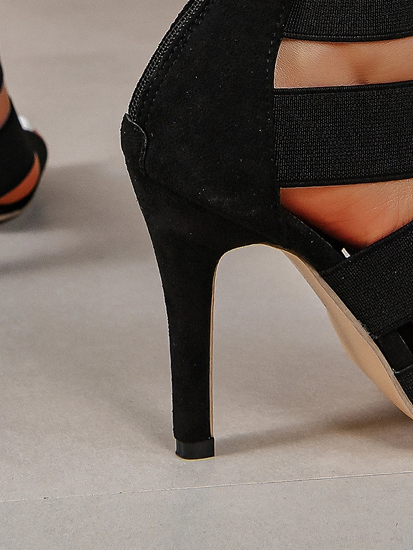 Black Open Toes Shoes Women's Sandals Super High Heel Pumps Ladies Broadband Back Zipper Party Wedding Sandal - The Clothing Company Sydney