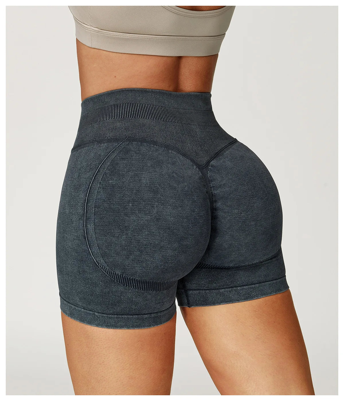 High Waist Yoga Bicycle Shorts Women Sand Washed Workout Shorts Fitness Yoga Lift Butt Fitness Yoga Gym Running Bike Short Pants The Clothing Company Sydney