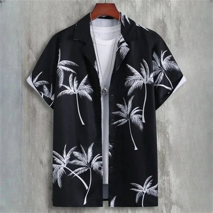 Short-sleeved shirt Floral Print Summer Beach casual men's Shirt - The Clothing Company Sydney