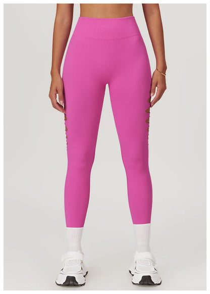 Seamless High-Waist Yoga Leggings – Hollow-Out Push-Up Workout Tights for Women - The Clothing Company Sydney