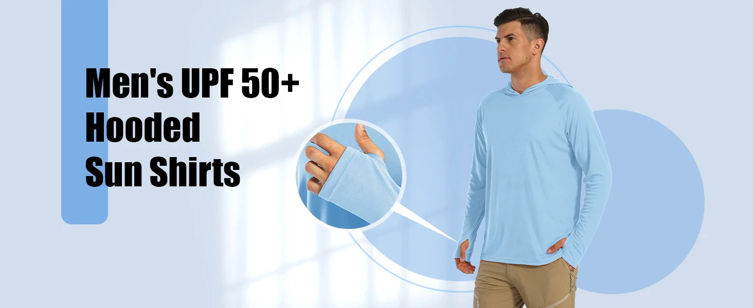 UPF 50+ Hooded T-Shirts Mens Sun Protection Long Sleeve Quick Dry T shirts Outdoor Sports Running Hoodies Pullover Tops The Clothing Company Sydney