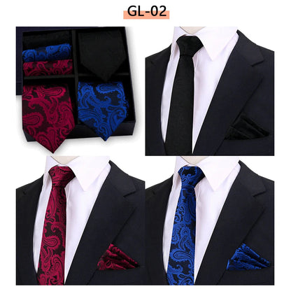 Luxury Men's Tie Sets In Gift Box Paisley Striped Necktie Handkerchief For Men Wedding Formal Clothing Accessories Set The Clothing Company Sydney