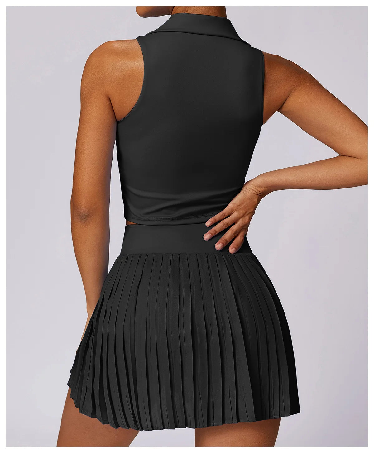 2 Piece Women's Gym Clothes Running Sports Fitness Breathable Yoga Tennis Top and Skirt Set - The Clothing Company Sydney