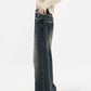 Women's Streetwear Retro High Waist Jeans Loose Wide Leg Denim Trousers Y2K Baggy Pants