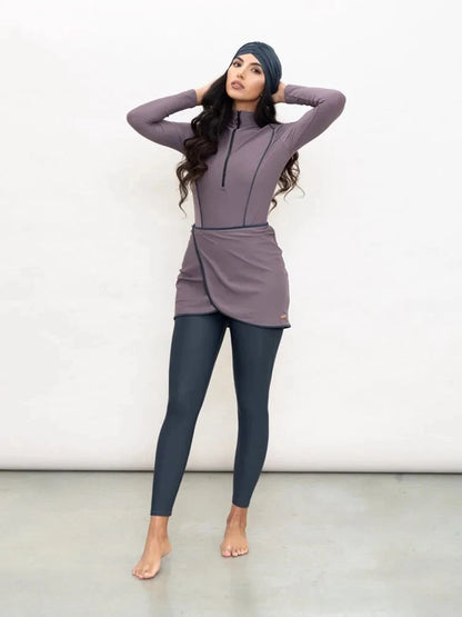 3 Piece Swimwear Women Full Length Patchwork Long Sleeves Sports Bathing Suit Quick Drying Swimsuit The Clothing Company Sydney