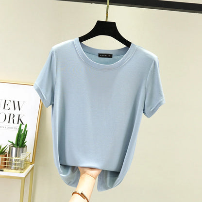 Modal O-Neck T-shirt Short sleeve Women's Summer Casual Basic T shirt Loose Tee Tops The Clothing Company Sydney