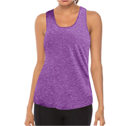 Women's Yoga Tops Loose Thin Sports Vest Breathable Sleeveless T-shirt Gym Fitness Running Shirts Tank Tops - The Clothing Company Sydney