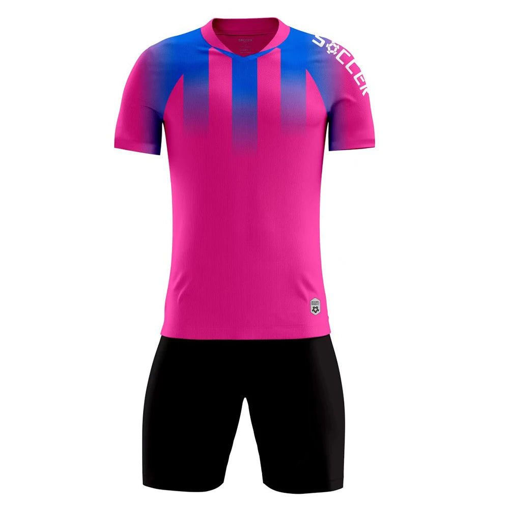 Men's Women's Kids Football Jersey Shorts Set Custom Soccer Uniform Outfit Kids School Team Training Kit The Clothing Company Sydney