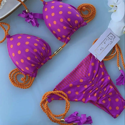 2 Piece Printed Swimwear Rope Bikini Split Swimsuit Bikini Set The Clothing Company Sydney