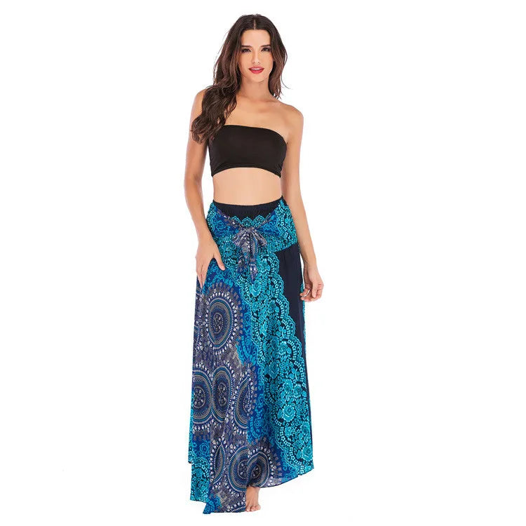Women's Summer Long Boho Bottom Vintage Casual Loose Fashion y2k Maxi 2 in 1 Skirt Dress - The Clothing Company Sydney