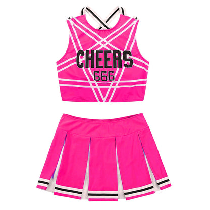2 Piece Cheerleader Costume Women Adult Cheerleading Uniform Dancing Outfit Sleeveless Crop Top with Mini Pleated Skirt The Clothing Company Sydney