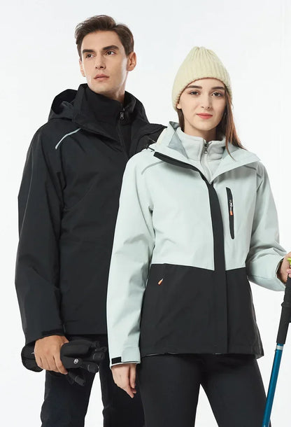 Women's Ski Suit Winter Waterproof Warm Hooded Windproof Raincoat Snow Pants Outdoor Snowboard Wear Set Skiing Overalls - The Clothing Company Sydney