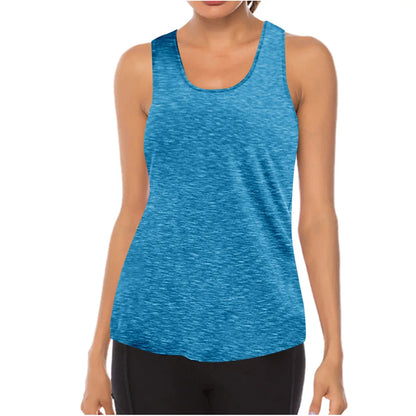 Women's Yoga Tops Loose Thin Sports Vest Breathable Sleeveless T-shirt Gym Fitness Running Shirts Tank Tops - The Clothing Company Sydney