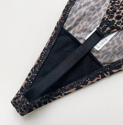 5 Pack Ice Silk Low Waist G String Leopard Flower Panties Briefs Thong T-back Underwear Lingerie - The Clothing Company Sydney