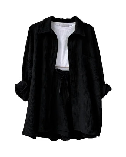 Summer Women's Suit Short Sets Outfits Suit Two Piece Button Up Matching Outfit Set - The Clothing Company Sydney