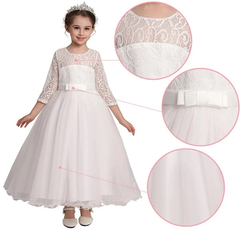 Girls Teenage Princess Dress Party Ball Gown Wedding Lace Kids Christmas Bridesmaid Costume Birthday Party Dress - The Clothing Company Sydney