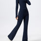 2 Piece Sports Suit Women Half Zipper Long Sleeves Slim Yoga Set Flared Activewear Gym Workout Sportswear The Clothing Company Sydney