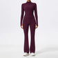 2 Piece Sports Suit Women Half Zipper Long Sleeves Slim Yoga Set Flared Activewear Gym Workout Sportswear The Clothing Company Sydney