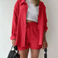 Summer Women's Suit Short Sets Outfits Suit Two Piece Button Up Matching Outfit Set - The Clothing Company Sydney