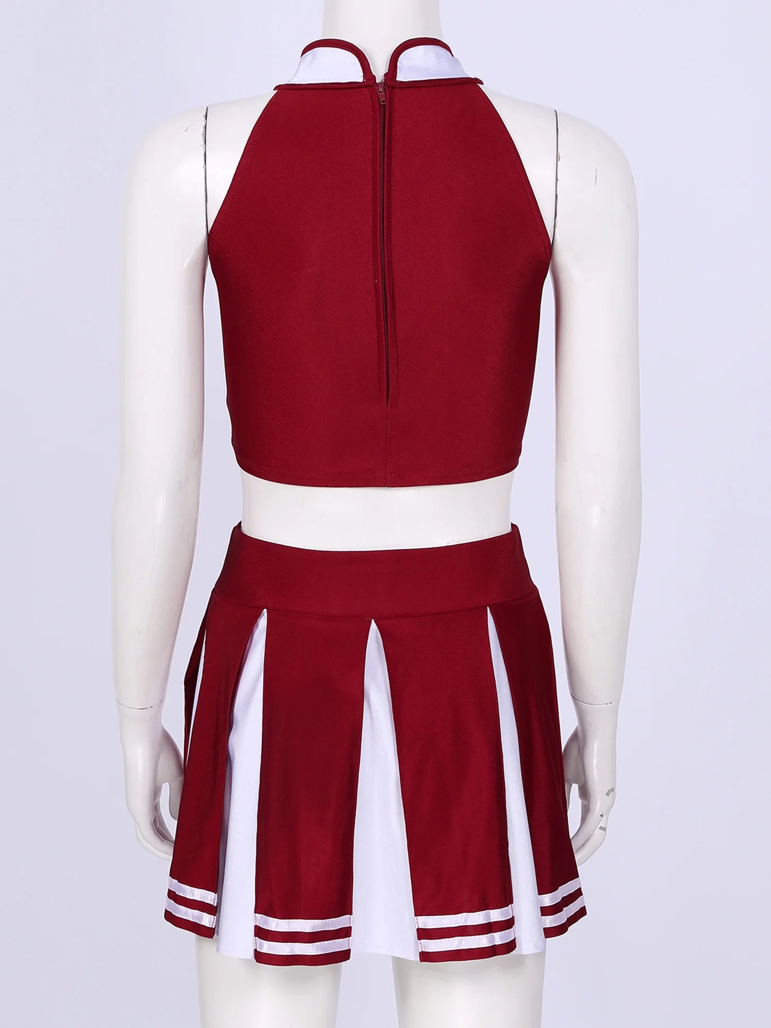 2 Piece Cheerleader Costume Women Adult Cheerleading Uniform Dancing Outfit Sleeveless Crop Top with Mini Pleated Skirt The Clothing Company Sydney