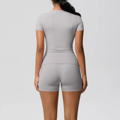 Workout Sportswear 2 Piece Piece Female Yoga Shirt Push Up Workout Clothes Outdoors Sport  High Waist  Fitness Sport Shorts - The Clothing Company Sydney