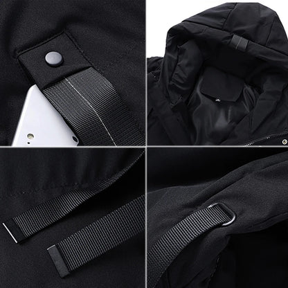 Men's Winter Warm Long Outwear Hooded Thicken Mid-length Hooded Warm Coat Puffer Jacket Fashion Parka Overcoat - The Clothing Company Sydney