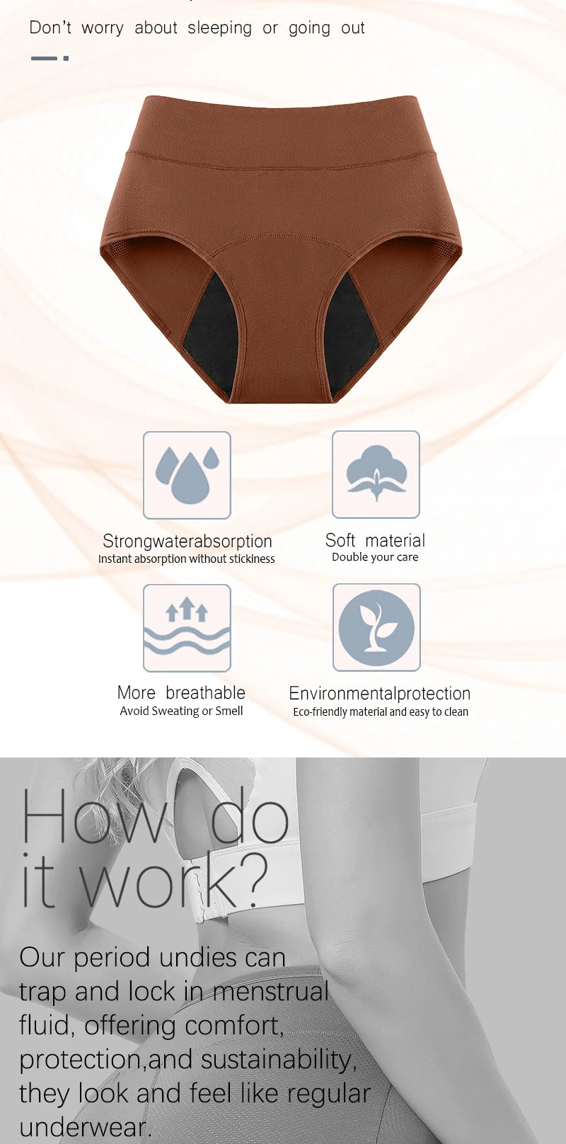 3 Layers Menstrual Panties Absorption Maternity Physiological Incontinence Breathable Briefs Waterproof Period Women's Underwear The Clothing Company Sydney