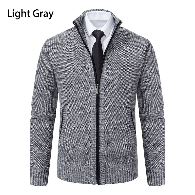 Men's Casual Stand Collar Sweater Zipper Cardigan The Clothing Company Sydney