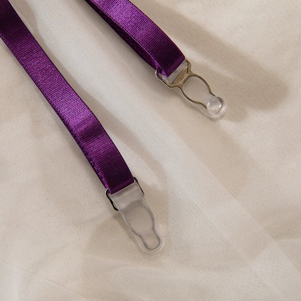 Lace Bodysuit Lace Up Costume Long Gloves Stocking See-Through Tights Lingerie Matching Outfit Set - The Clothing Company Sydney