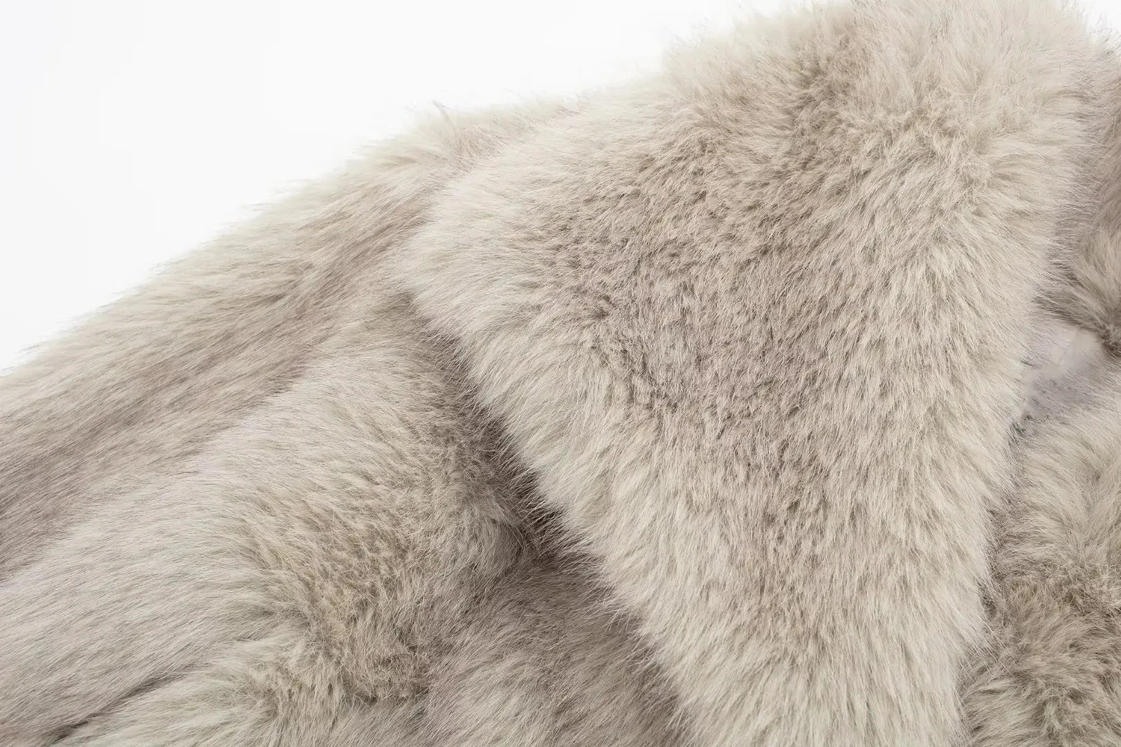 Women's Fashion Cropped Faux Fur Jacket Coat Long Sleeve Front Snap-button Outerwear Chic Lapel Collar Thick Coat The Clothing Company Sydney