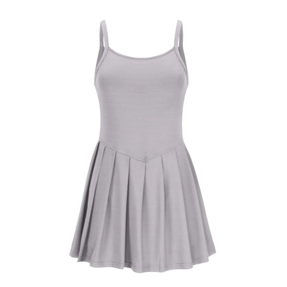Women'S Fashionable Sleeveless Casual Sports Short Strap Dress Elegant Dress - The Clothing Company Sydney