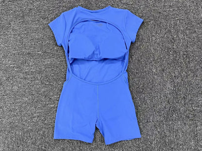 Backless Jumpsuit Gym Workout Yoga Women's Dance Fitness One Piece Sports Jumpsuit With Pads Playsuit - The Clothing Company Sydney