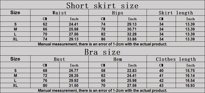 2 Piece Yoga Gym Wear Set Women Tracksuit Bra Sports Short Skirt Workout Sportswear Running Clothing Athletic Sport Suit The Clothing Company Sydney