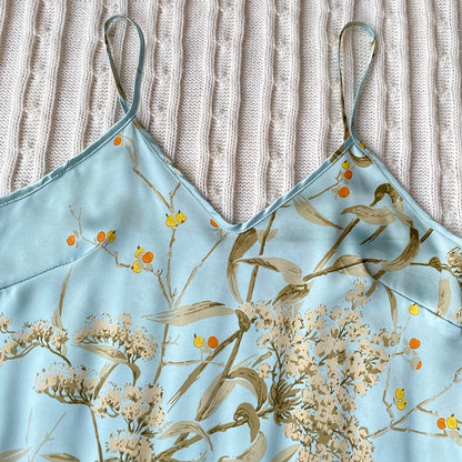 Women's Floral Cami Pyjama Set with Matching Bag – Ruffle Hem Shorts Sleepwear - The Clothing Company Sydney