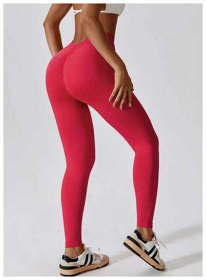 Seamless Yoga Pants Women's V Shaped Push Up Fitness High Waist Gym Running Workout Sports Yoga Tight Leggings - The Clothing Company Sydney