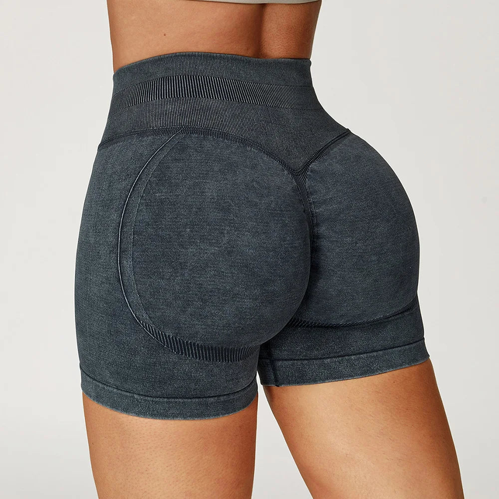 High Waist Yoga Bicycle Shorts Women Sand Washed Workout Shorts Fitness Yoga Lift Butt Fitness Yoga Gym Running Bike Short Pants The Clothing Company Sydney