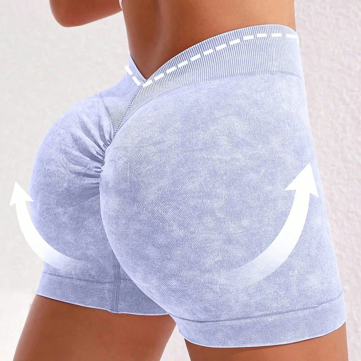 Women's Washed Yoga Shorts Fitness Quick Drying High Waist Workout Biker Shorts Hip Lift V Waist Sports Shorts The Clothing Company Sydney