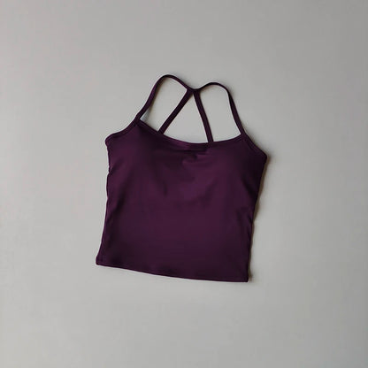 2 Piece Yoga Gym Set Halter Top Set Yoga High Waist Shorts Backless Tights Bra Vest Seamless Stretch Ribbed Shorts Set - The Clothing Company Sydney