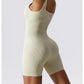 Women's Yoga Rompers One Piece Seamless Ribbed Jumpsuit Padded Sports Bra Romper Fashion Fitness Sportwear The Clothing Company Sydney
