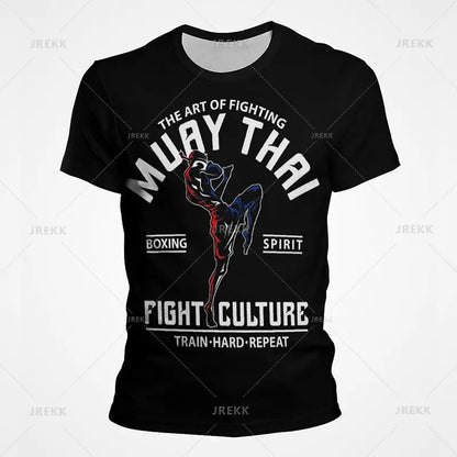 Muay Thai Gym Graphic T Shirt For Men Women Kids 3D Thai Boxing Sports Tee Shirts Streetwear Short Sleeves Quick Dry Top - The Clothing Company Sydney