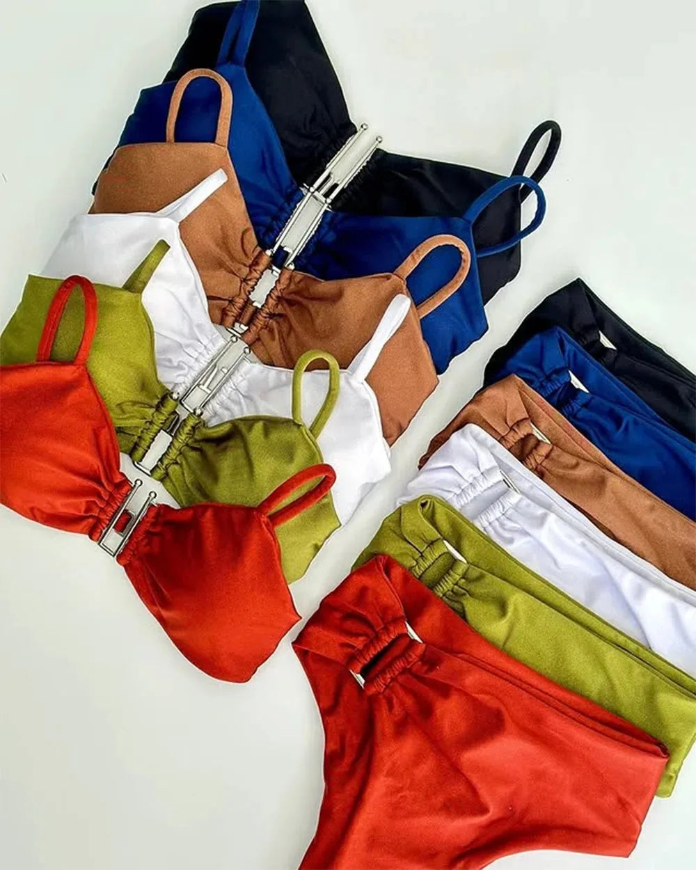 2 Piece Bandeau Bikini Push Up Swimsuit Swimwear Brazilian Bikini Set Thong Swim Suits Solid Beachwear The Clothing Company Sydney