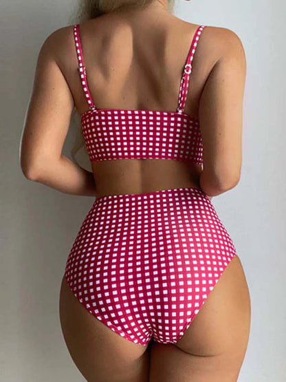 High Waist Printed Swimwear Strapped Swimsuit Padded Bathers Bathing Suit Bikini Beachwear The Clothing Company Sydney